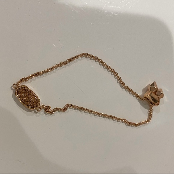 Kendra Scott - Elaina Rose Gold Adjustable Chain Bracelet in Rose Gold Drusy - Picture 3 of 3